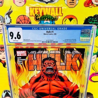 HULK #1 CGC 9.6 Marvel Comics, 2008 1st app & cover RED HULK