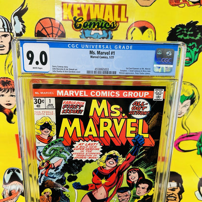 Ms. Marvel #1  CGC 9.0  1st Carol Danvers as Ms. Marvel. 1977 White Pages