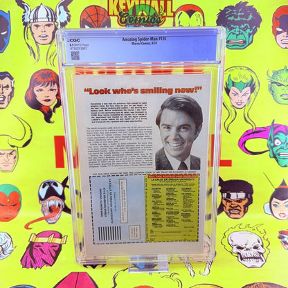 Amazing Spider-Man #135 CGC 8.5 White Pages 2nd Punisher Origin Tarantula 1974