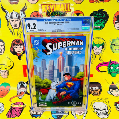 SuperMan #1 A Friendship Unleashed CGC 9.2 Milk Bone Variant Milk-Bone Promo
