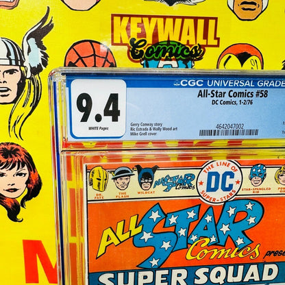ALL STAR COMICS #58 CGC 9.4 First app. of POWER GIRL! Key 1976