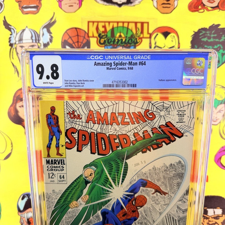 Amazing Spider-Man #64 CGC 9.8 White Pages Vulture Marvel Comics 1968