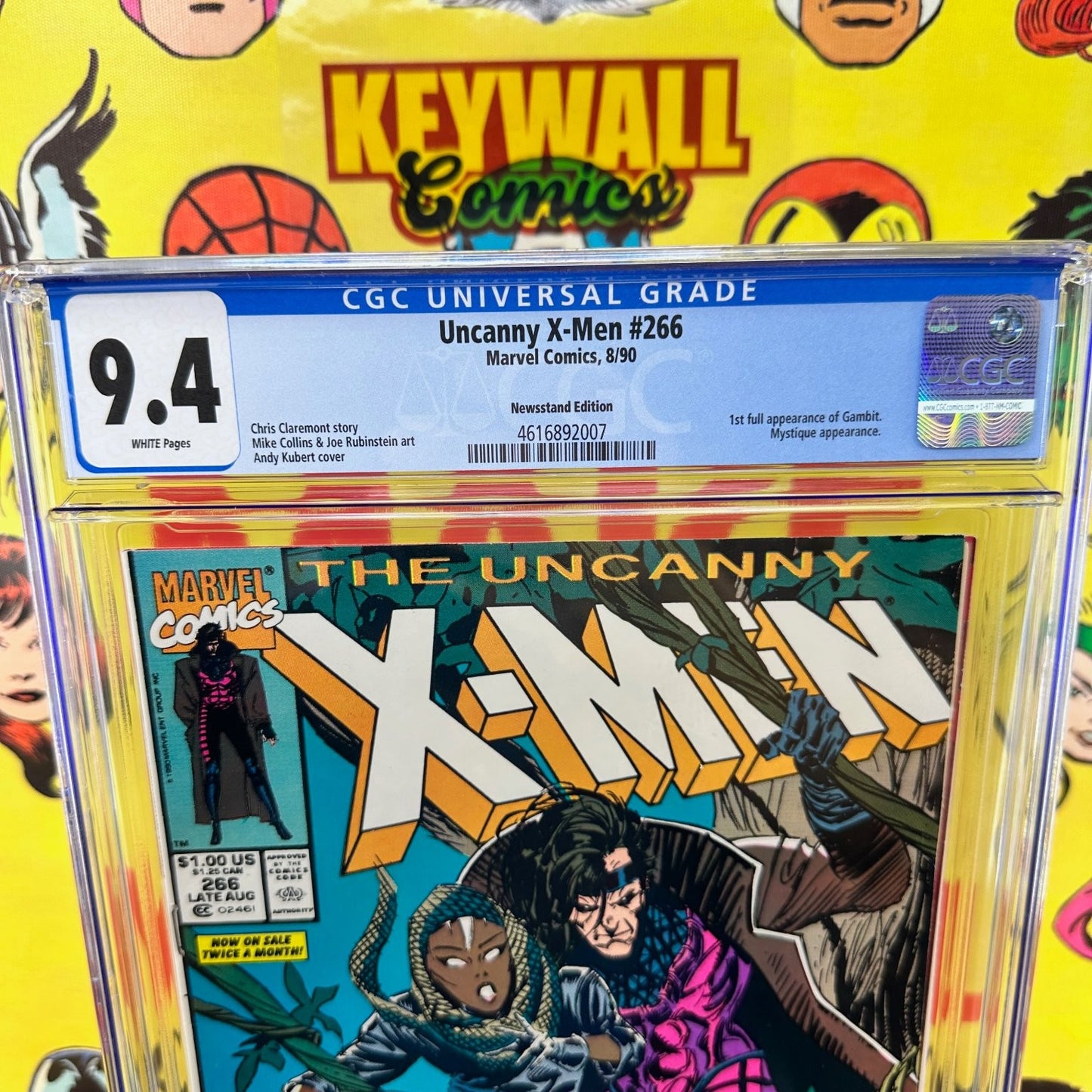 Uncanny X-Men #266 CGC 9.4 Newsstand 1st Gambit Mystique Marvel 1990