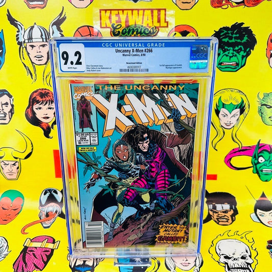 Uncanny X-Men #266 CGC 9.2 NM 1st Gambit Marvel Comics 1990 Newsstand
