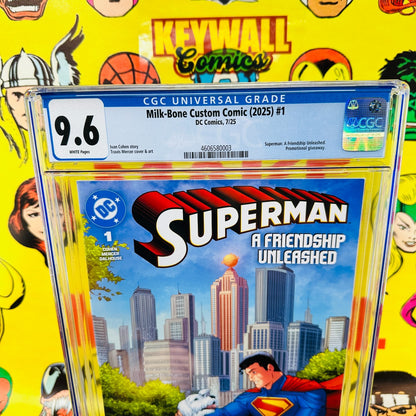 SuperMan #1 A Friendship Unleashed CGC 9.6 Milk Bone Variant Milk-Bone Promo
