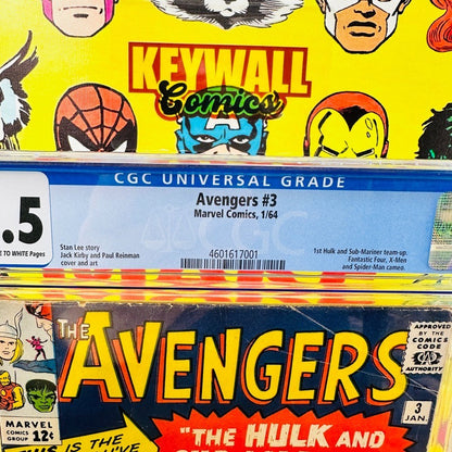 Avengers #3 CGC 4.5 O/w to white pages 1964 1st Hulk & Sub-Mariner team-up