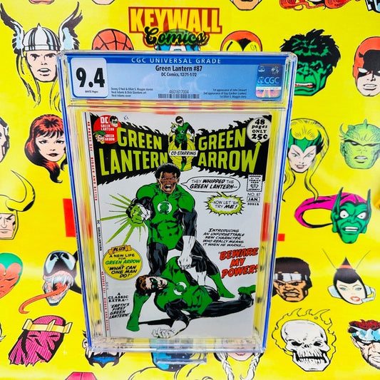 GREEN LANTERN #87 CGC 9.4 WHITE PAGES DC COMICS 1971 1ST APPEARANCE JOHN STEWART