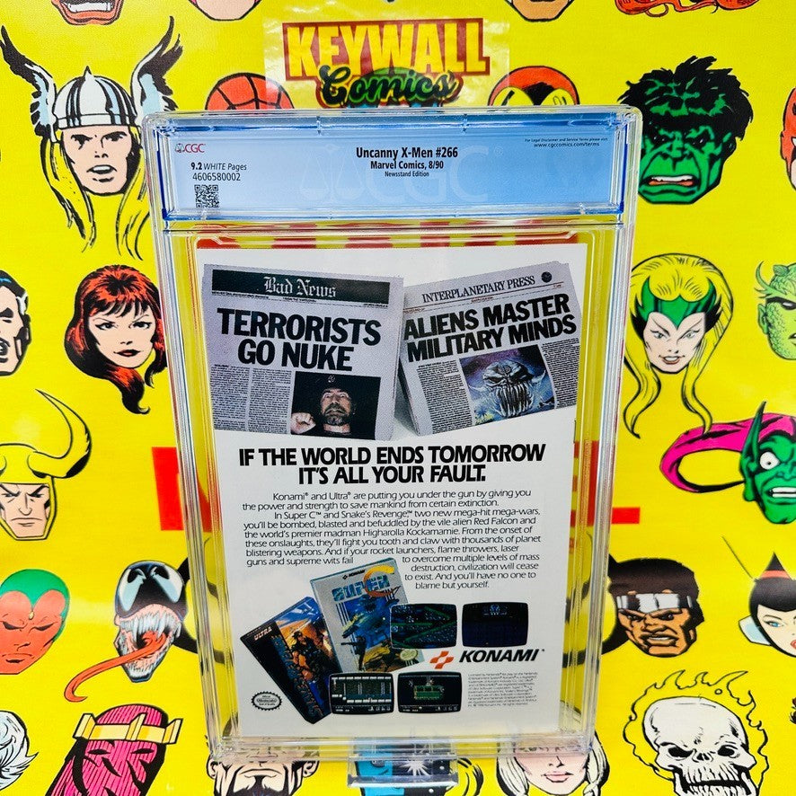 Uncanny X-Men #266 CGC 9.2 NM 1st Gambit Marvel Comics 1990 Newsstand