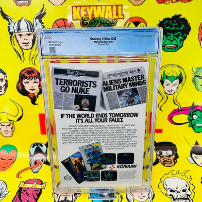 Uncanny X-Men #266 CGC 9.2 NM 1st Gambit Marvel Comics 1990 Newsstand