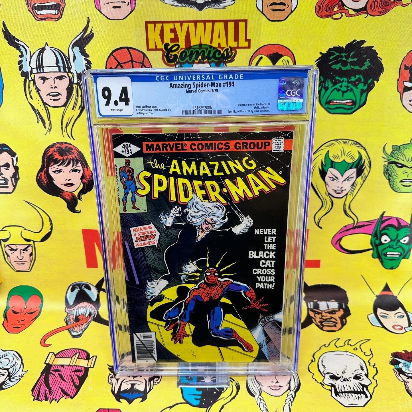 Amazing Spider-Man #194 CGC 9.4 White Pages Black Cat 1979 Marvel