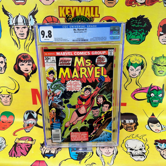 Ms. Marvel #1 CGC 9.8 White Pages Carol Danvers Marvel 1977