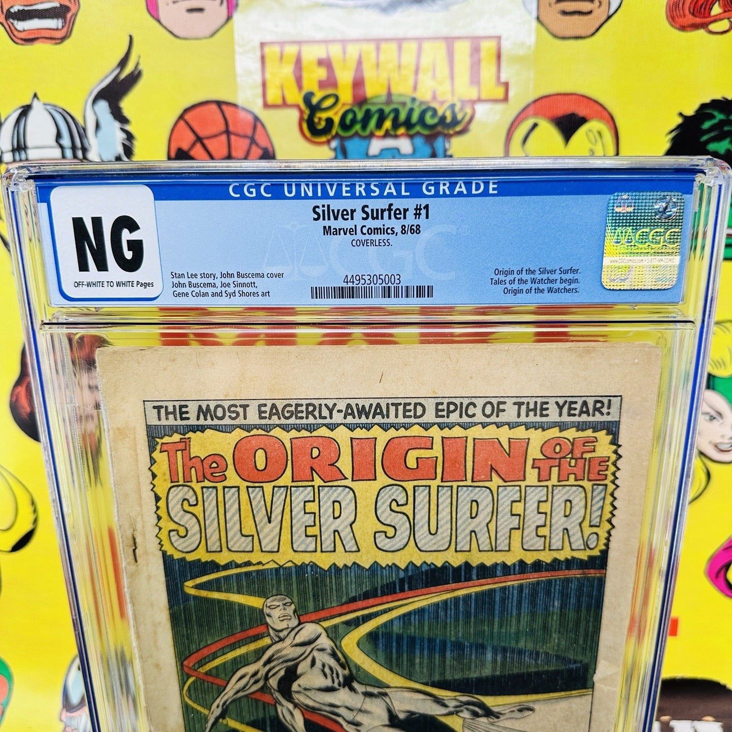 Silver Surfer #1 COVERLESS CGC NG origin! 1st solo book! John Buscema! 1968