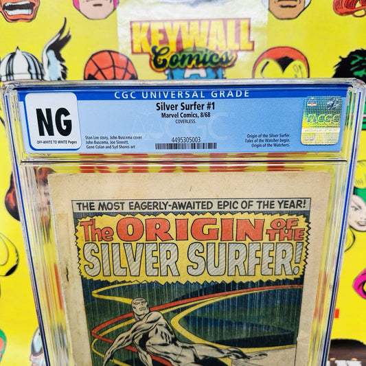 Silver Surfer #1 COVERLESS CGC NG origin! 1st solo book! John Buscema! 1968