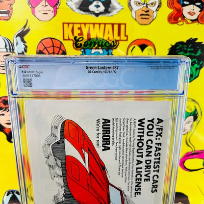 GREEN LANTERN #87 CGC 9.4 WHITE PAGES DC COMICS 1971 1ST APPEARANCE JOHN STEWART