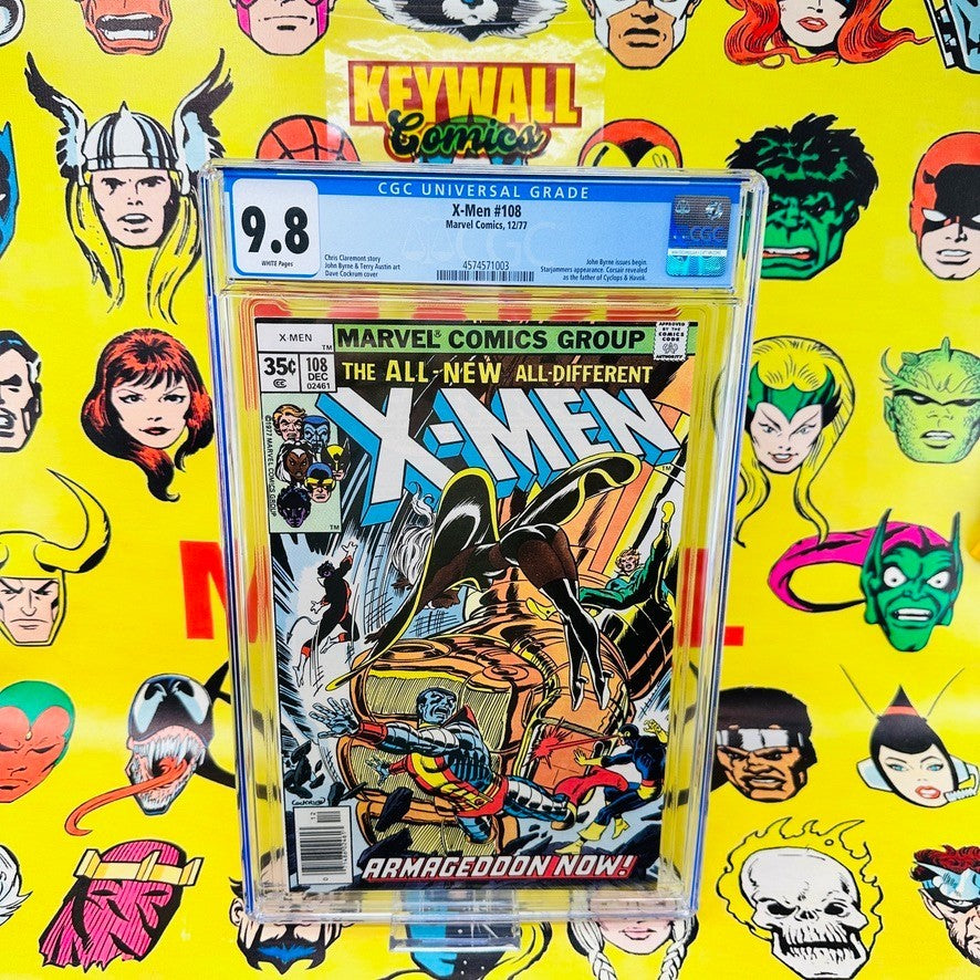 X-MEN #108 CGC 9.8 White Pages 1st John Bryne Art on Title 1977