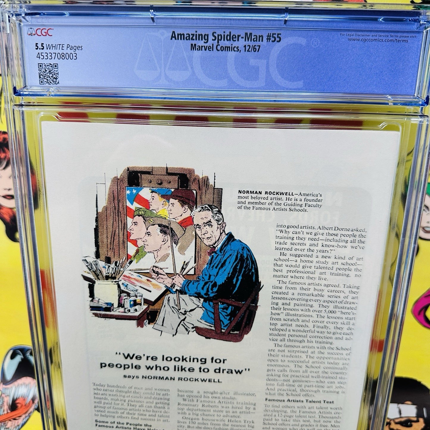 AMAZING SPIDER-MAN #55 CGC 5.5 Restored White Pages Doctor Octopus Romita 1967