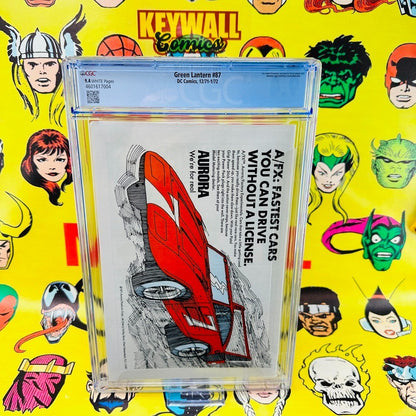 GREEN LANTERN #87 CGC 9.4 WHITE PAGES DC COMICS 1971 1ST APPEARANCE JOHN STEWART