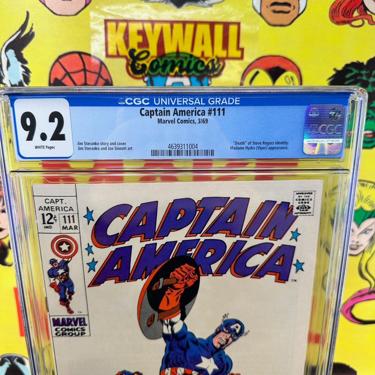 Captain America #111 CGC 9.2 White Pages Steranko Marvel 1969