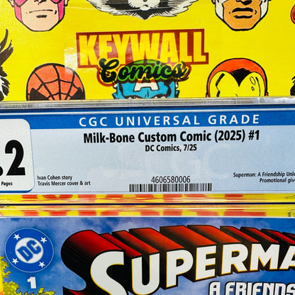 SuperMan #1 A Friendship Unleashed CGC 9.2 Milk Bone Variant Milk-Bone Promo