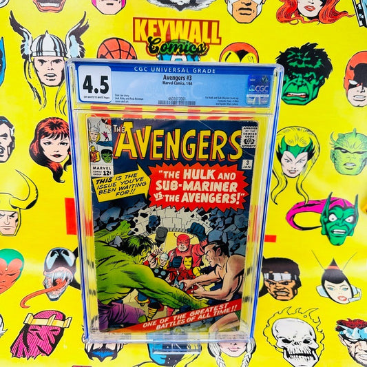 Avengers #3 CGC 4.5 O/w to white pages 1964 1st Hulk & Sub-Mariner team-up