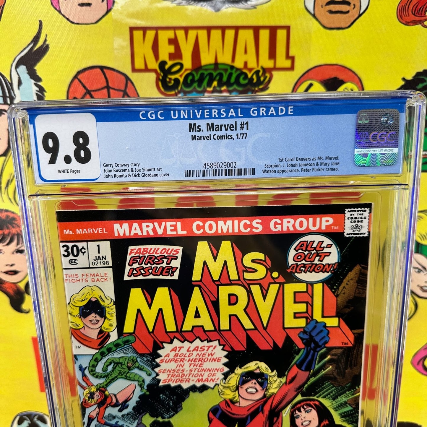 Ms. Marvel #1 CGC 9.8 White Pages Carol Danvers Marvel 1977