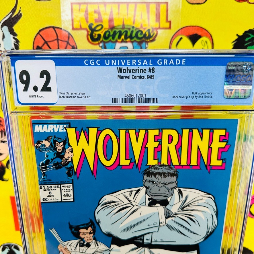 Wolverine #8 CGC 9.2 Marvel 1989 Comics Comic Book Hulk App