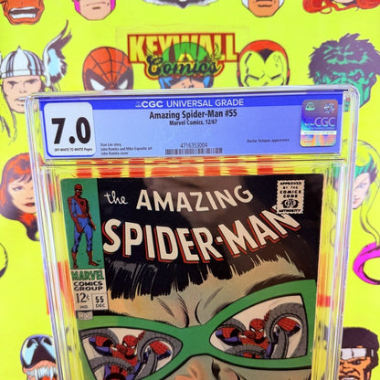 Amazing Spider-Man #55 CGC 7.0 OWW Doctor Octopus John Romita Cover 1967