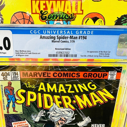 Amazing Spider-Man #194 CGC 9.0 1ST BLACK CAT NEWSSTAND EDITION WHITE PAGES
