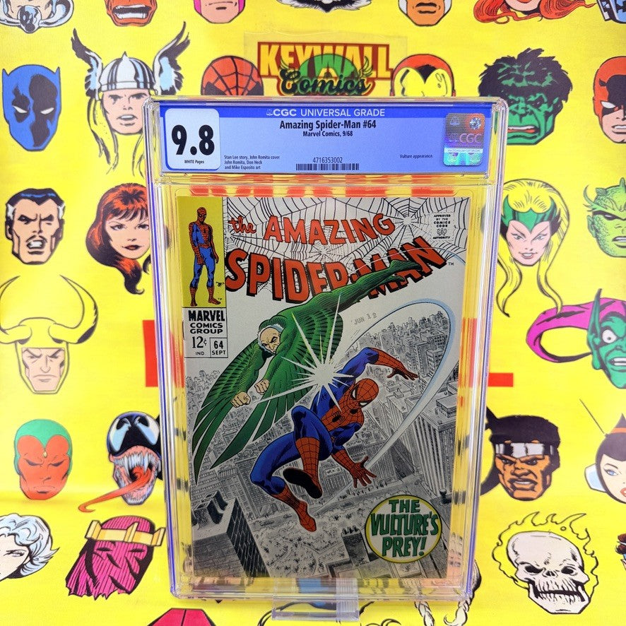 Amazing Spider-Man #64 CGC 9.8 White Pages Vulture Marvel Comics 1968