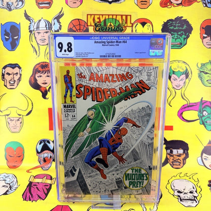 Amazing Spider-Man #64 CGC 9.8 White Pages Vulture Marvel Comics 1968
