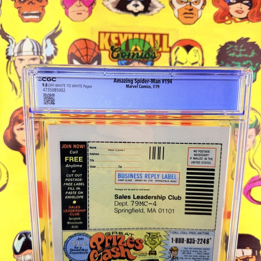 Amazing Spider-Man #194 CGC 9.0 OW/W 1st Appearance of Black Cat Felicia Hardy