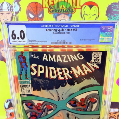 Amazing Spider-Man #55 CGC 6.0 OW/W 1967 Doctor Octopus John Romita Looks Nicer