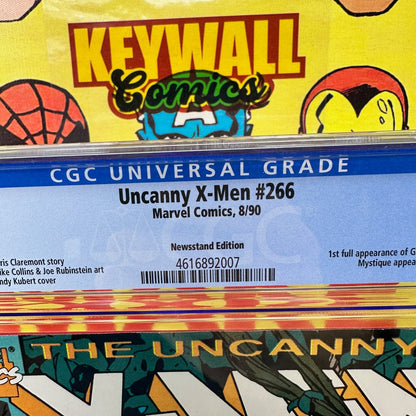 Uncanny X-Men #266 CGC 9.4 Newsstand 1st Gambit Mystique Marvel 1990