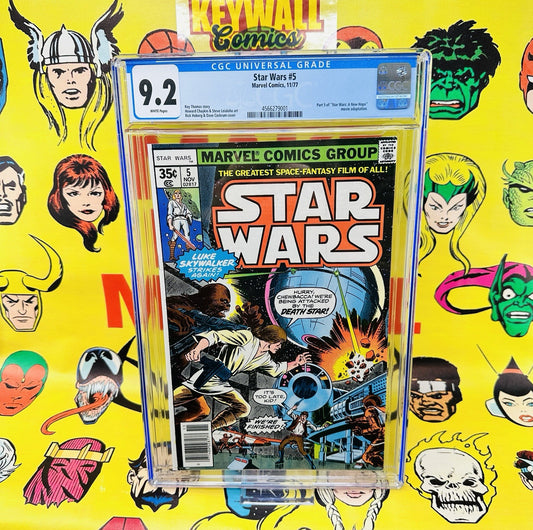 Star Wars #5 CGC 9.2 marvel Comics  Roy Thomas  Death Star 1977 white pages