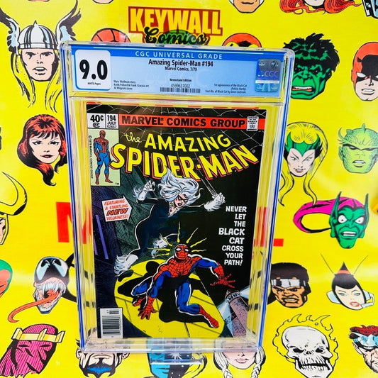 Amazing Spider-Man #194 CGC 9.0 1ST BLACK CAT NEWSSTAND EDITION WHITE PAGES