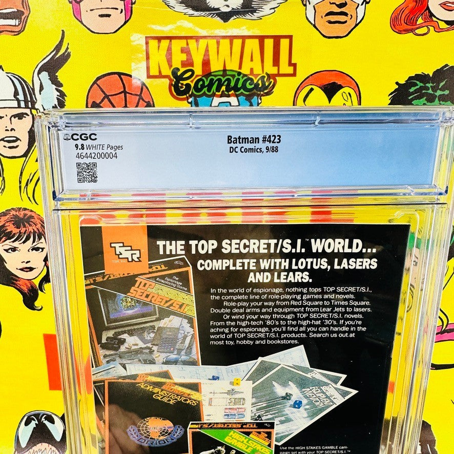 Batman #423 CGC 9.8 NM/MT 1st Print KEY Todd McFarlane Cover WHITE PAGES 1988