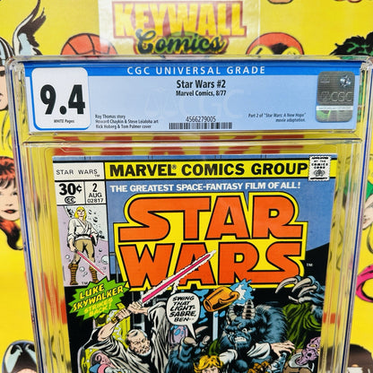 Star Wars #2 CGC 9.4 White Pages, 1st App Han Solo, Obi-Wan Kenobi & Chewbacca