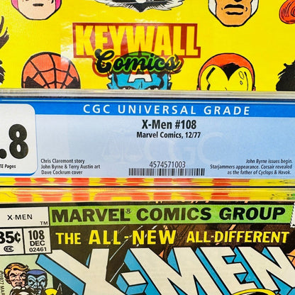 X-MEN #108 CGC 9.8 White Pages 1st John Bryne Art on Title 1977