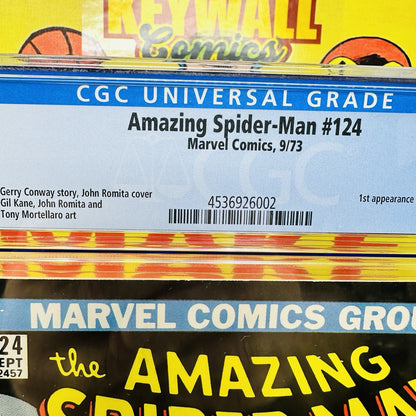 Amazing Spider-Man #124 CGC 9.2 Romita Sr, 1st Man-Wolf 1973 White Pages