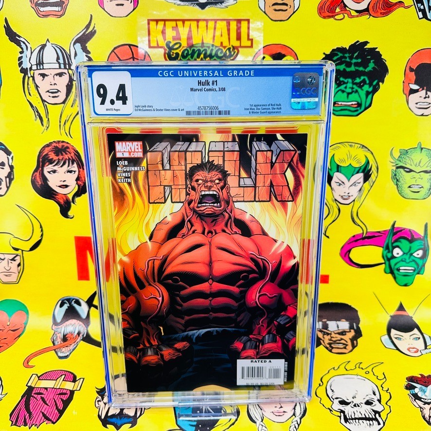 HULK #1 CGC 9.4 Marvel Comics, 2008 1st app & cover RED HULK