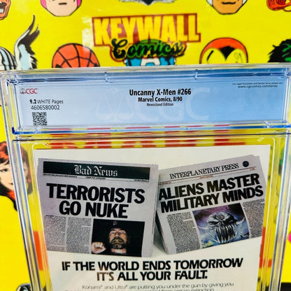 Uncanny X-Men #266 CGC 9.2 NM 1st Gambit Marvel Comics 1990 Newsstand