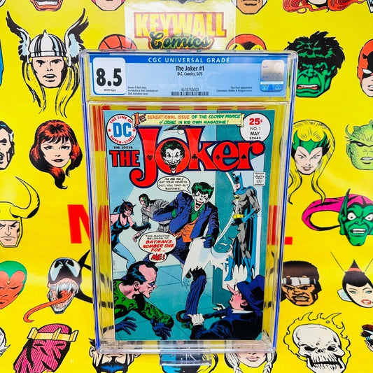 Joker #1  CGC 8.5  White pages 1st Solo Appearance Joker 1975
