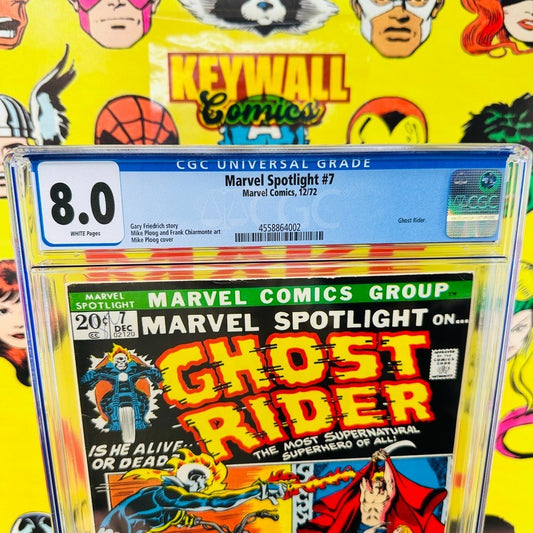 Marvel Spotlight #7 CGC 8.0  3rd Appearance of Ghost Rider 1972  White pages