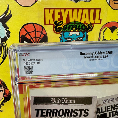 Uncanny X-Men #266 CGC 9.6 Newsstand White Pages 1st Gambit Marvel 1990