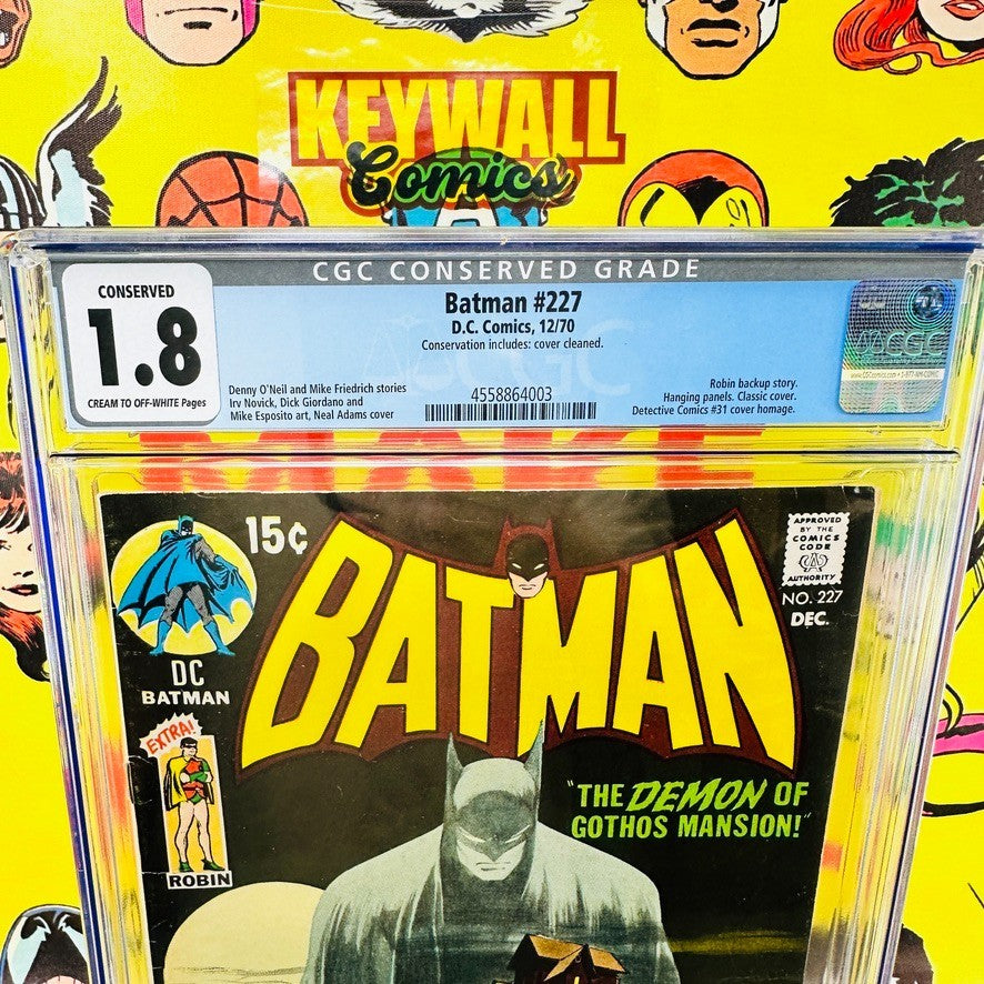 Batman #227 CGC 1.8 Conserved Classic Neal Adams Homage Cover December 1970