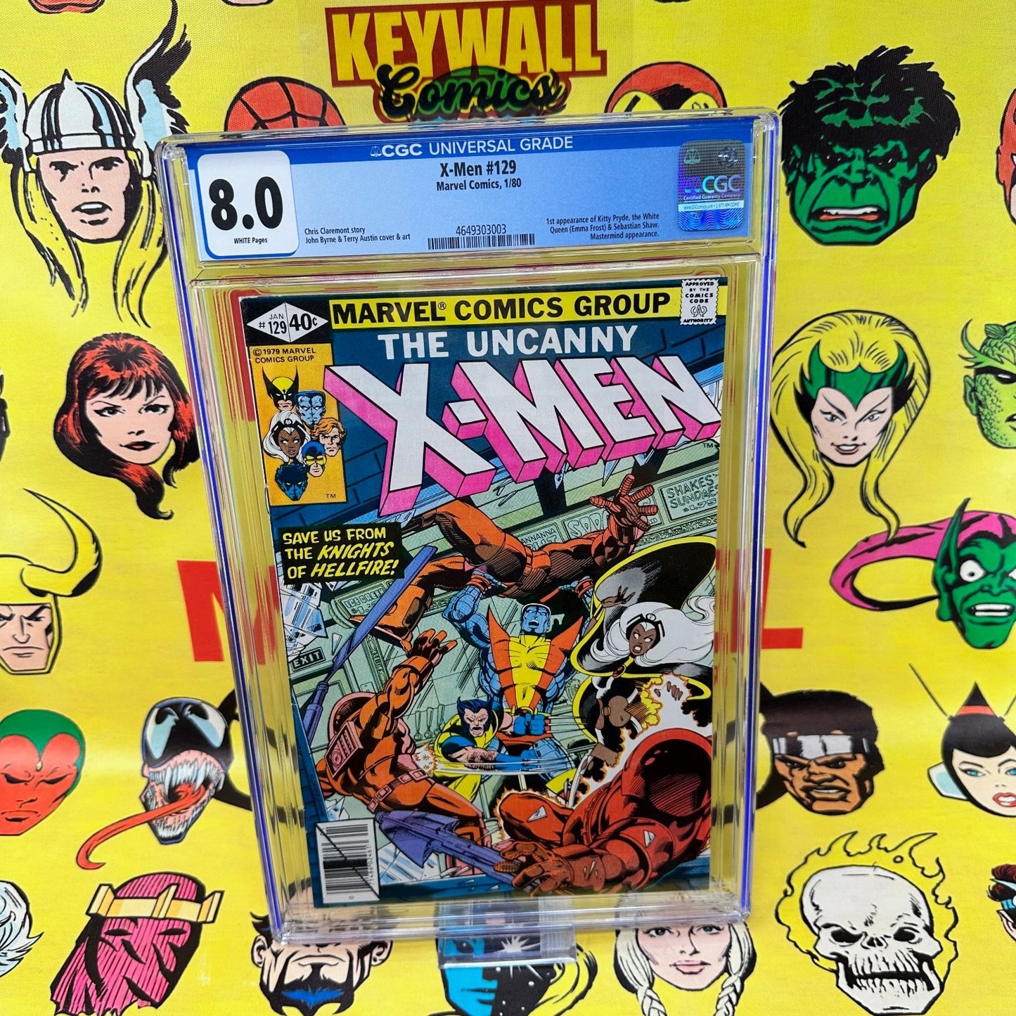 X-Men #129 CGC 8.0 White Pages 1st Kitty Pryde Marvel 1979