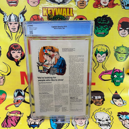 Captain America #111 CGC 9.2 White Pages Steranko Marvel 1969