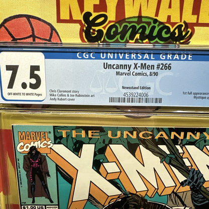 The Uncanny X-Men #266 CGC 7.5 Marvel Comics August 1990  Newsstand Variant