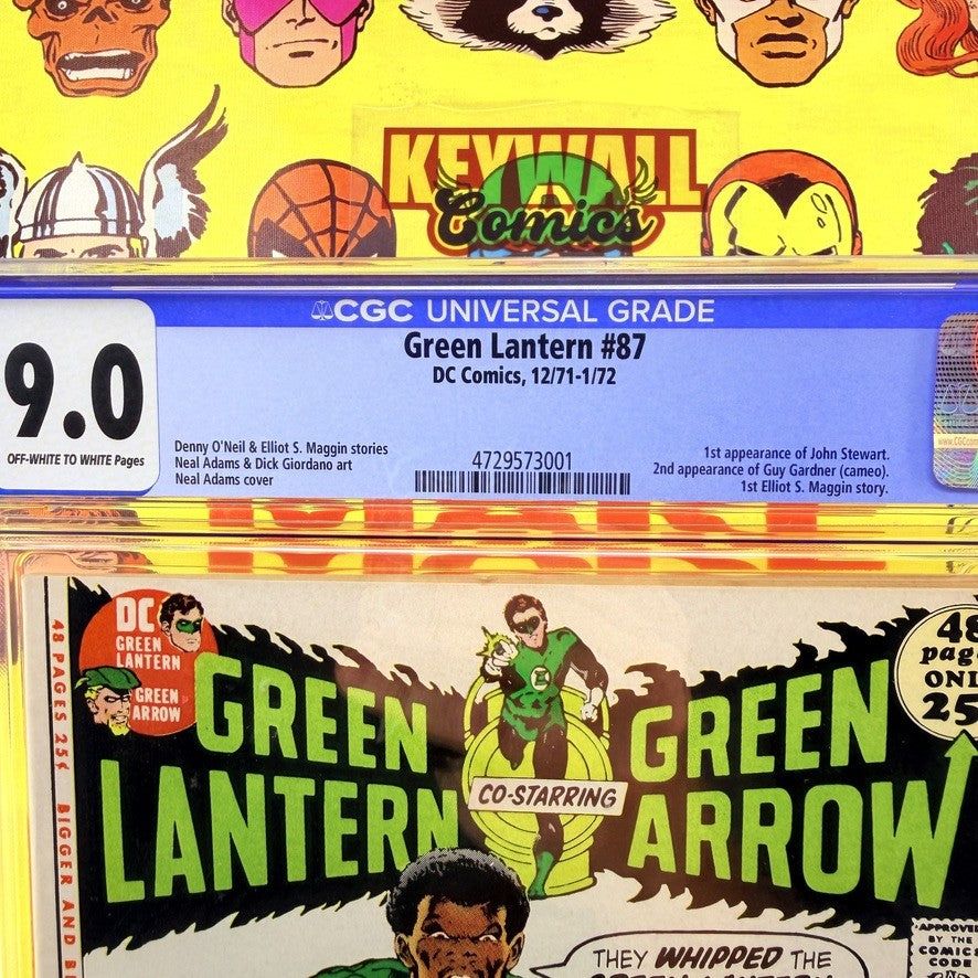 Green Lantern #87 CGC 9.0 OW/W Pages 1st John Stewart Green Arrow DC Comics 1971
