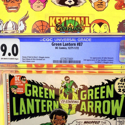 Green Lantern #87 CGC 9.0 OW/W Pages 1st John Stewart Green Arrow DC Comics 1971
